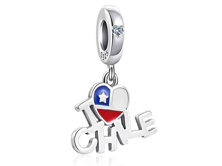 Charm Dije Plata 925 Amo a Chile 1
