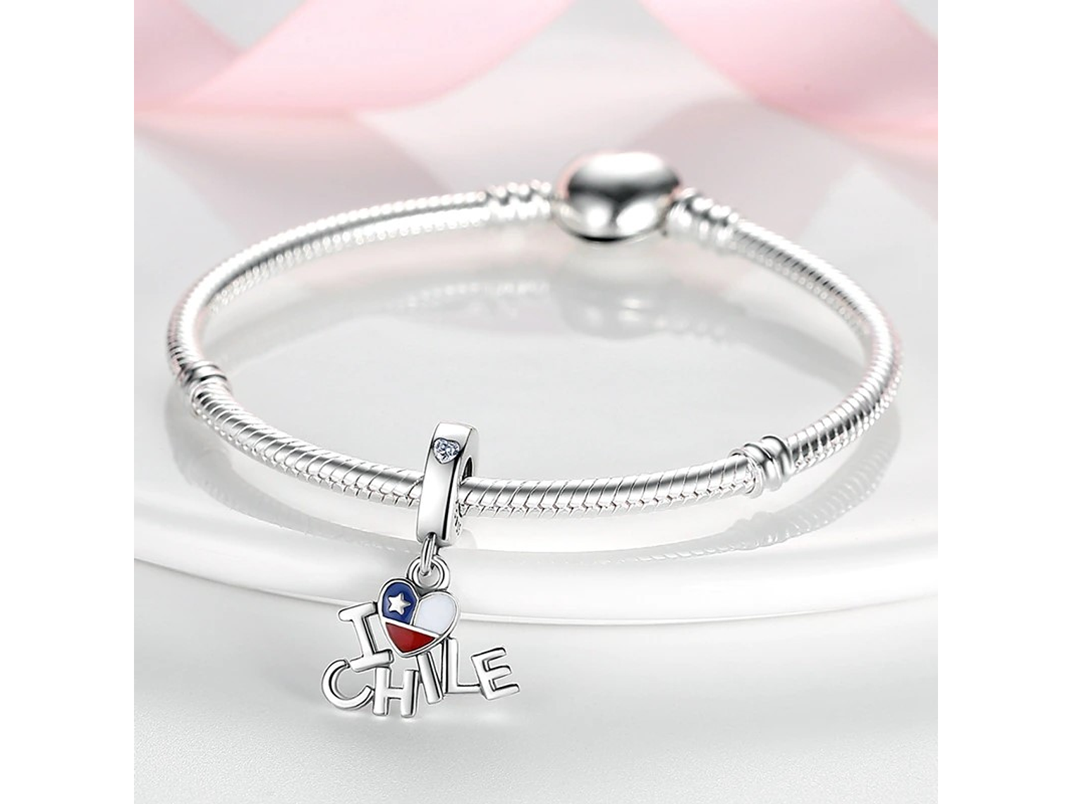 Charm Dije Plata 925 Amo a Chile 2