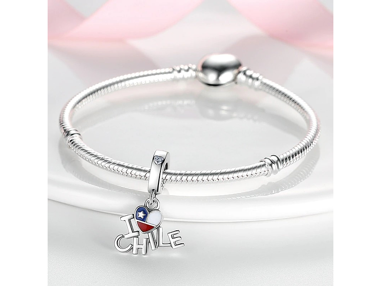 Charm Dije Plata 925 Amo a Chile 2