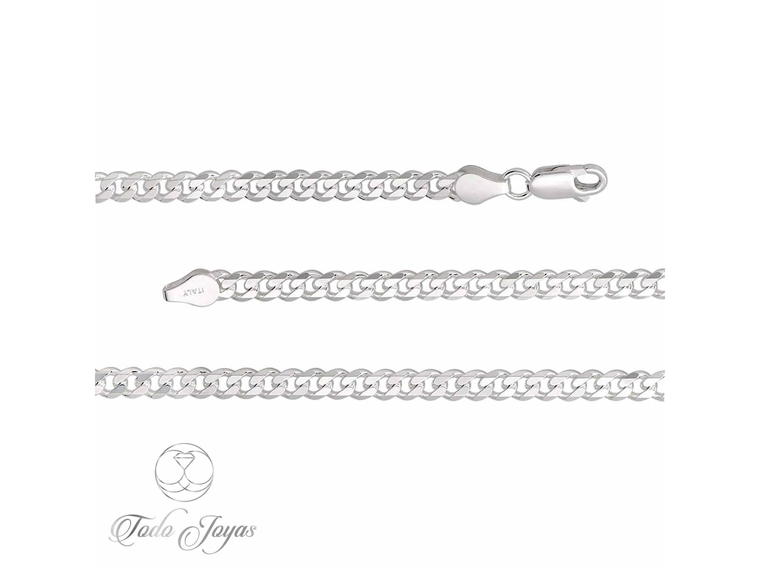 Cadena Plata 925 4mm 60cm Modelo Grumet 2