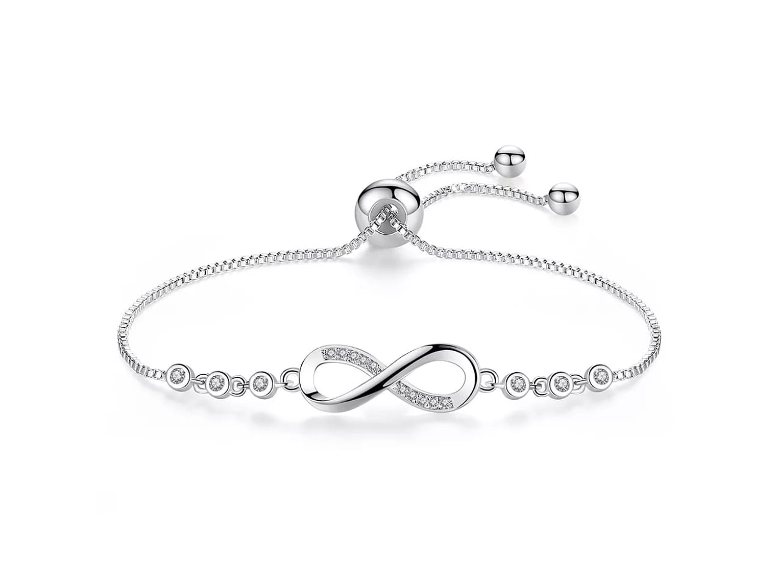 Pulsera Infinito Con Circones Plateada 1