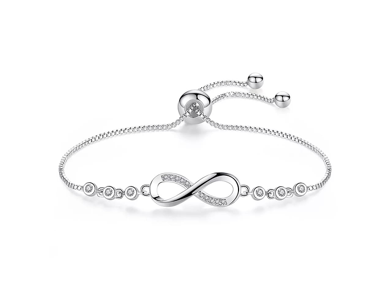 Pulsera Infinito Con Circones Plateada 1