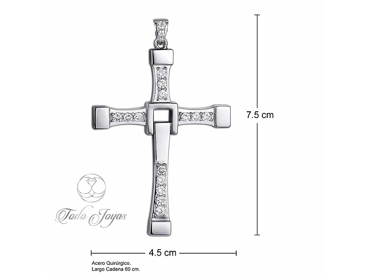 Colgante Cruz de Dominic Toretto Acero 75x45mm 2