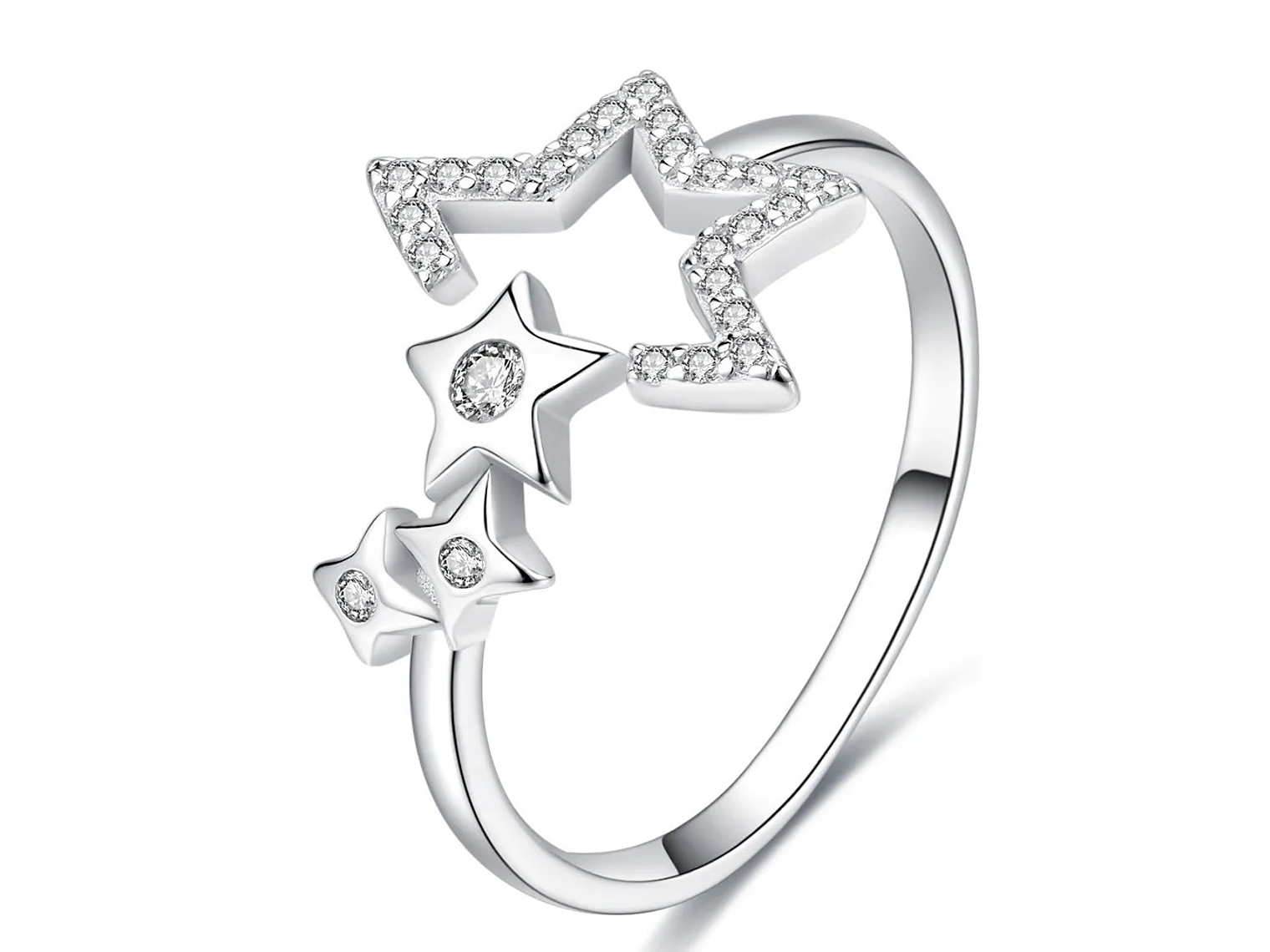 Anillo Plata 925 Estrellas 1