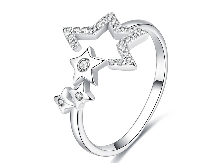 Anillo Plata 925 Estrellas 1