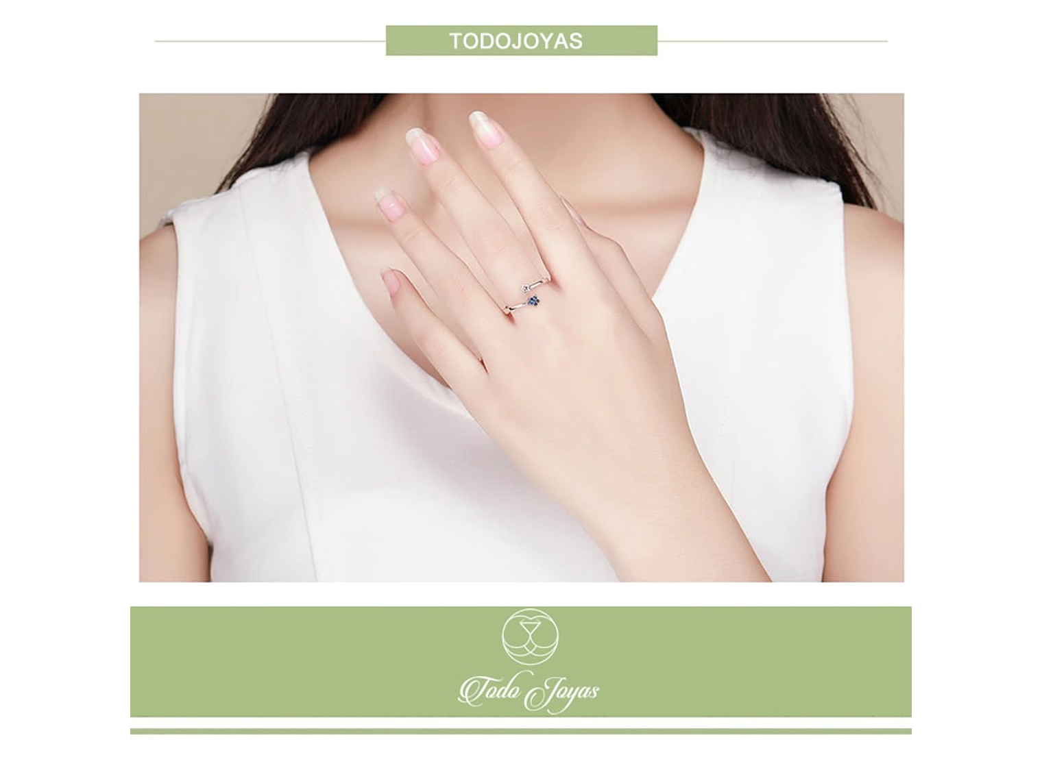 Anillo Plata 925 Luna Azul y Estrellas 3