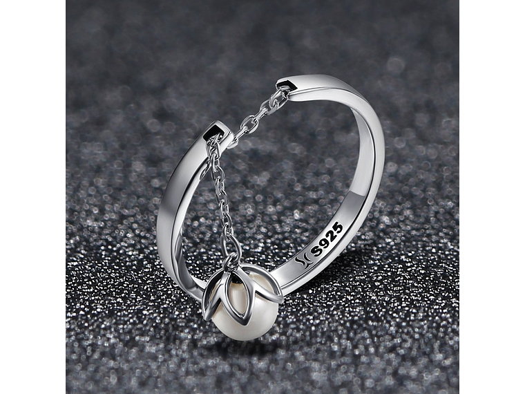 Anillo Plata 925 Flor y Perla 4