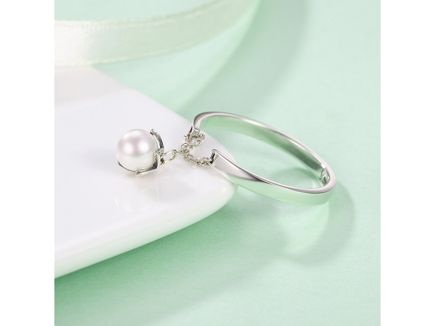 Anillo Plata 925 Flor y Perla 5