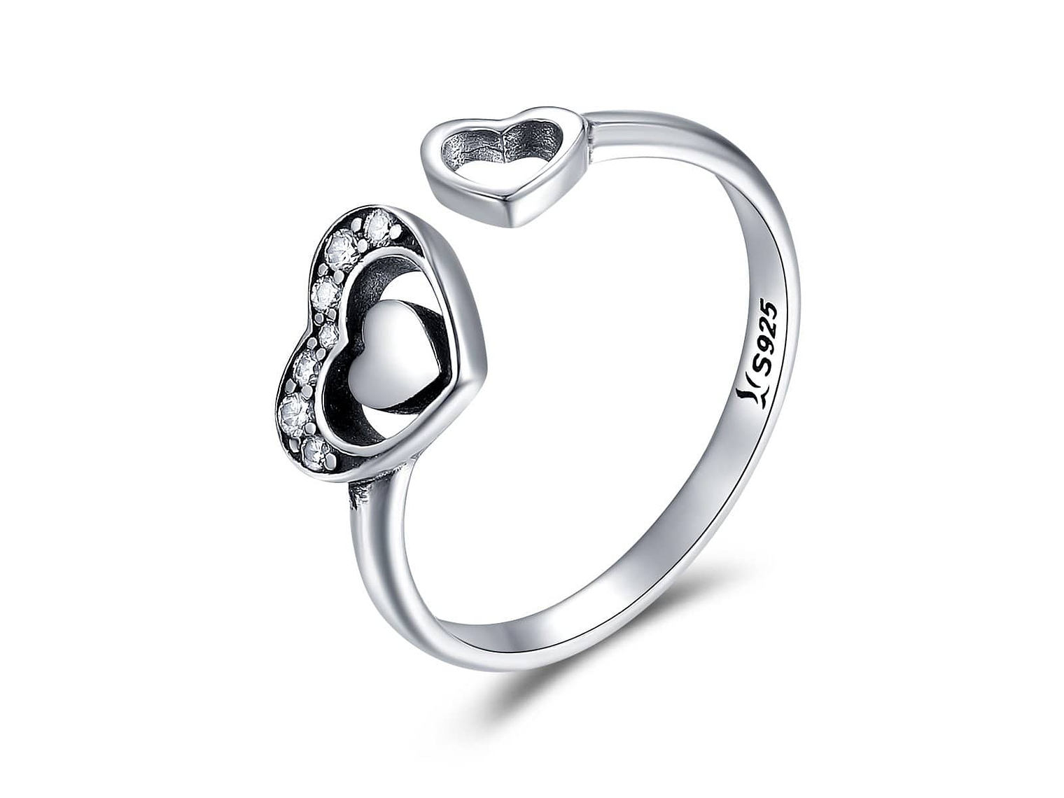 Anillo Plata 925 Corazon en Corazon 1