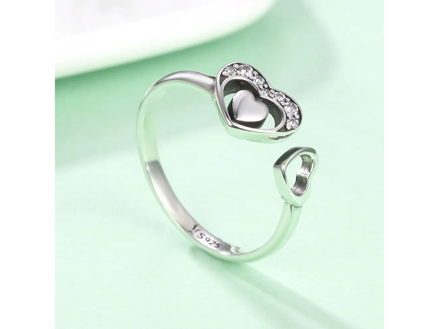 Anillo Plata 925 Corazon en Corazon 4