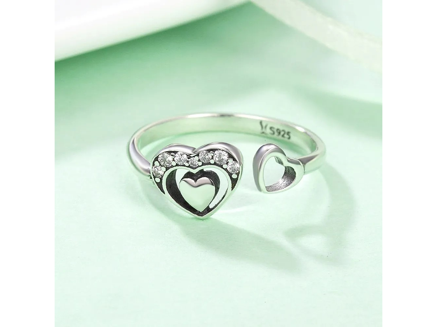 Anillo Plata 925 Corazon en Corazon 6