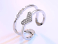 Anillo Corazon Doble Arco Circones Plateado - Miniatura 4