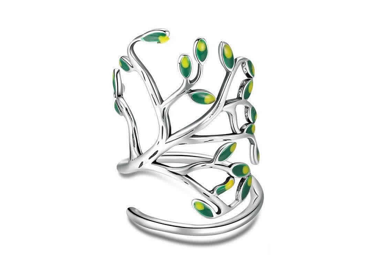 Anillo Plata 925 Arbol De la Vida Verde 1