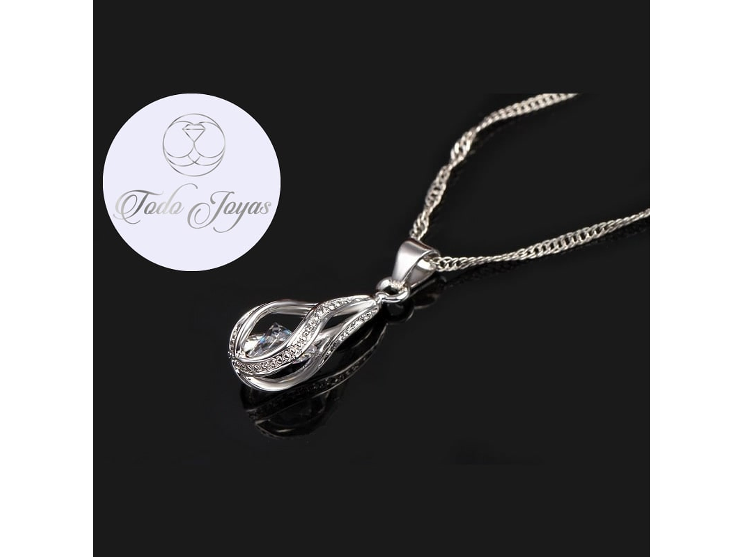 Conjunto Gotas Cristal Plateado 2