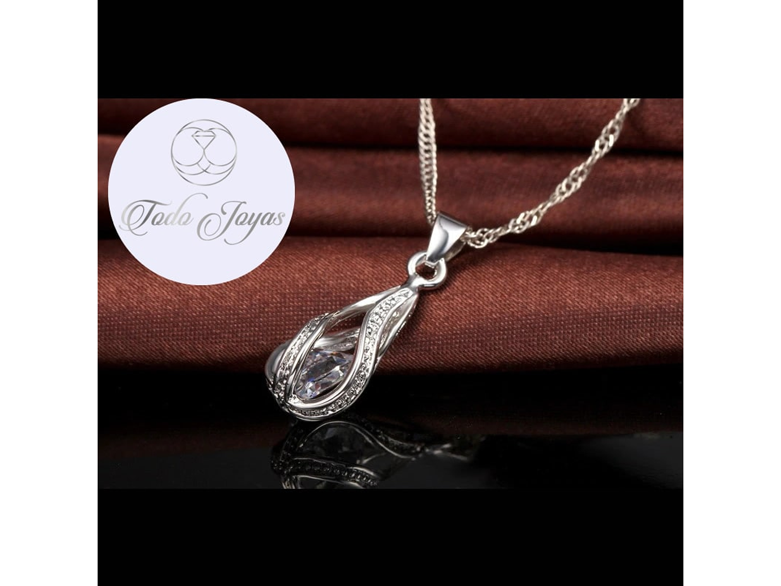 Conjunto Gotas Cristal Plateado 3