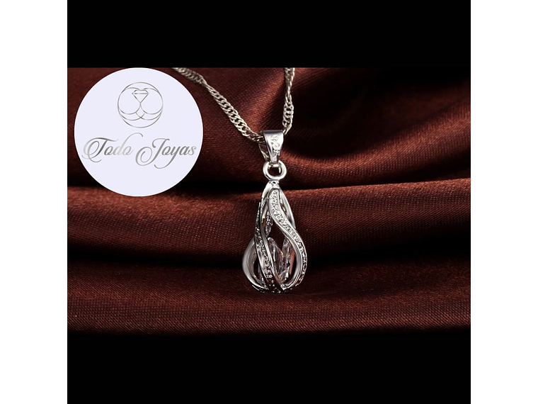 Conjunto Gotas Cristal Plateado 4