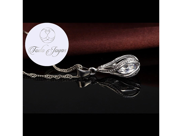 Conjunto Gotas Cristal Plateado 5