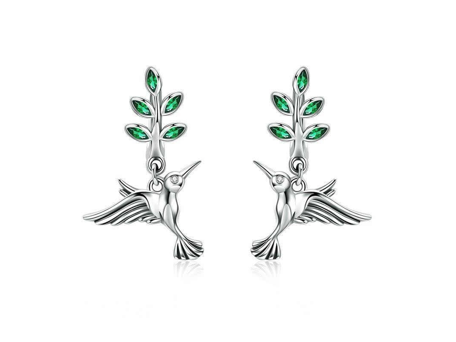 Aros Plata 925 Colibri Pajaro con Circones 1