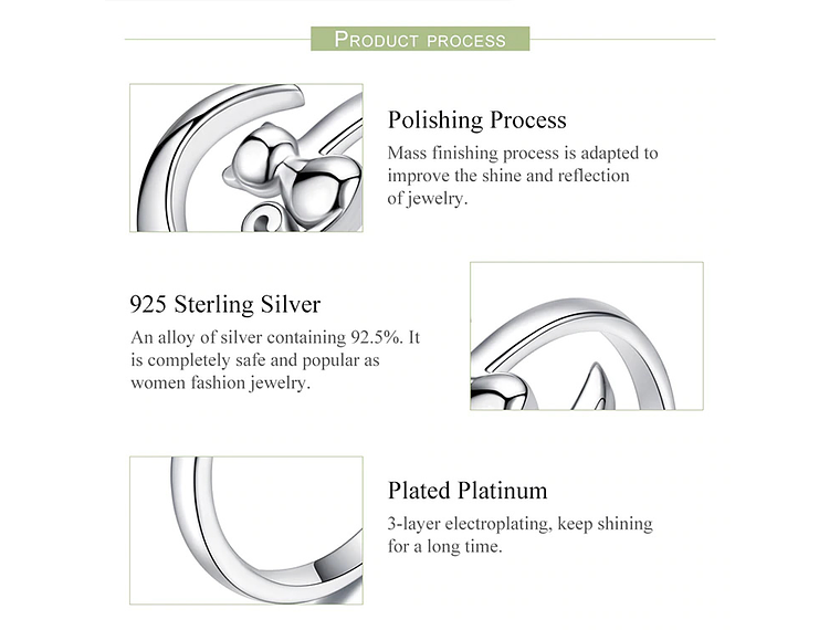 Anillo Plata 925 Gato y Luna 4