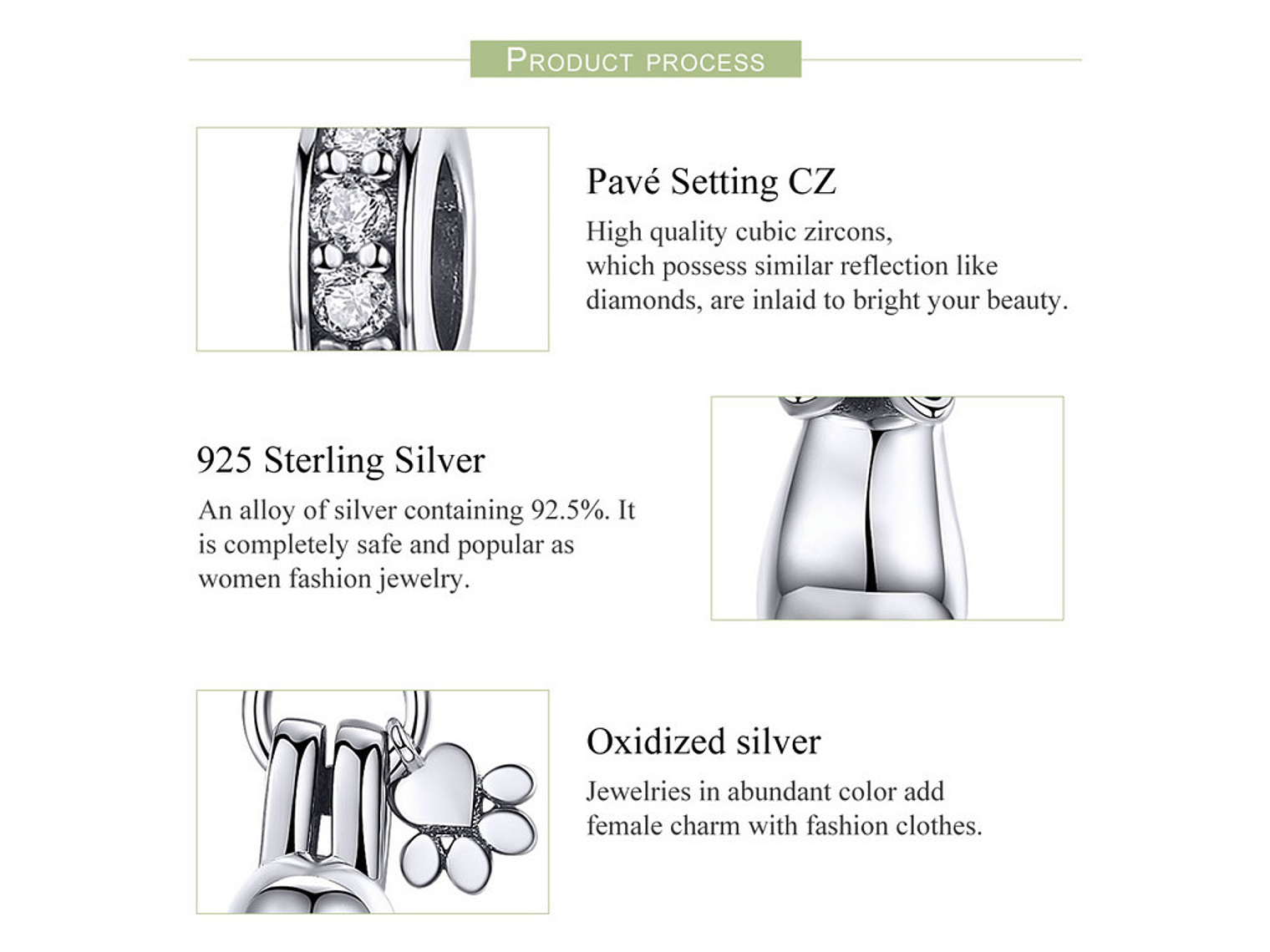 Charm Dije Plata 925 Gato y Patita 5