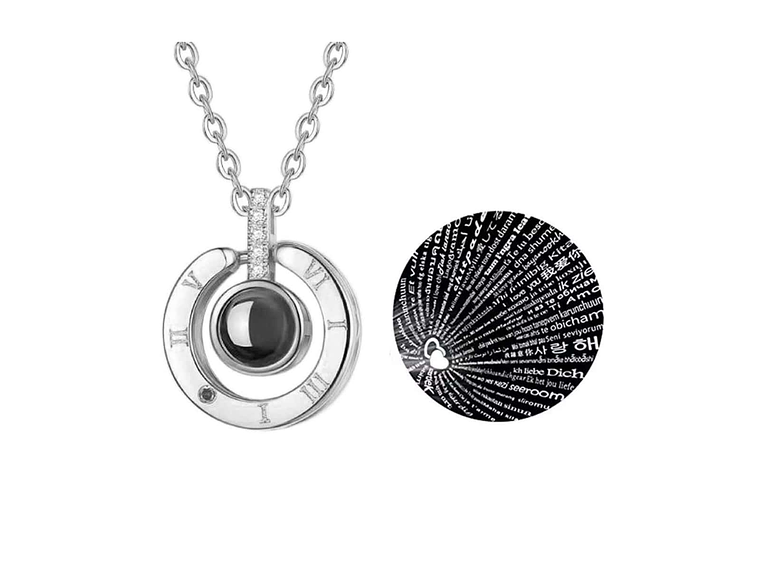 Collar Colgante Te Amo en 100 Idiomas Plateado 1