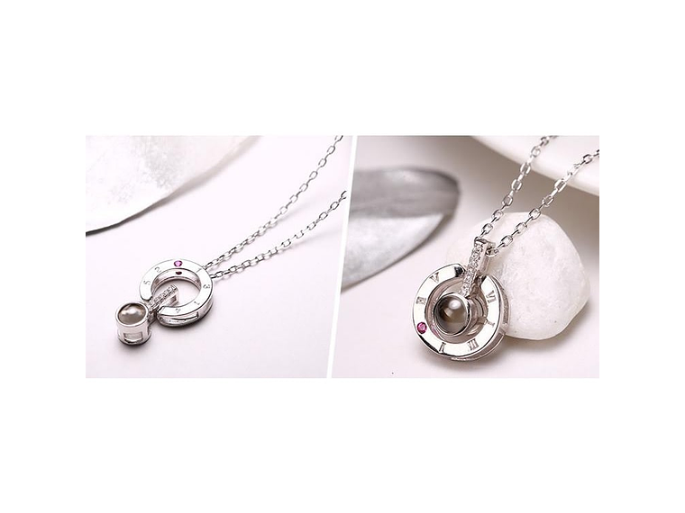 Collar Colgante Te Amo en 100 Idiomas Plateado 5