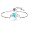 Pulsera Mano de Fatima Opal Plateado