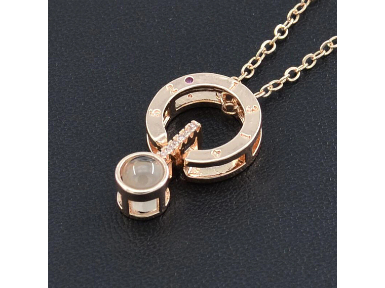 Collar Colgante Te Amo en 100 Idiomas Dorado 6