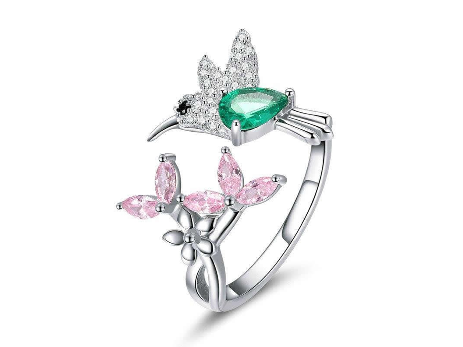 Anillo Plata 925 Colibri Picaflor Circones 1