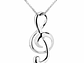 Collar Plata 925 Colgante Nota Musical - Miniatura 1