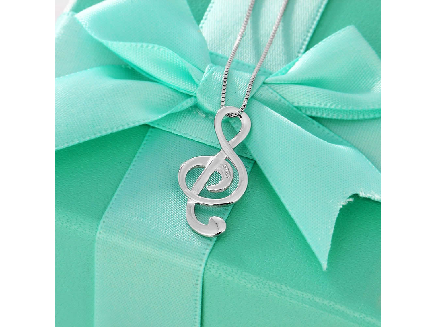 Collar Plata 925 Colgante Nota Musical 5