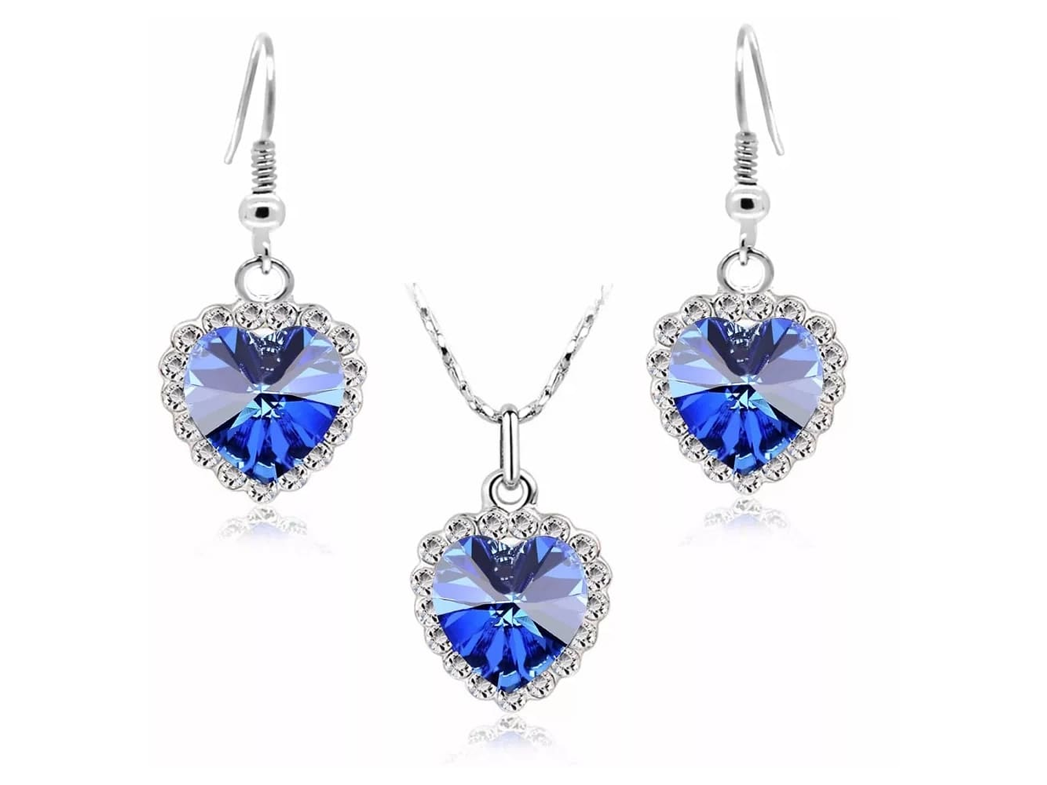 Conjunto Collar Aros Titanic Corazon Oceano 1