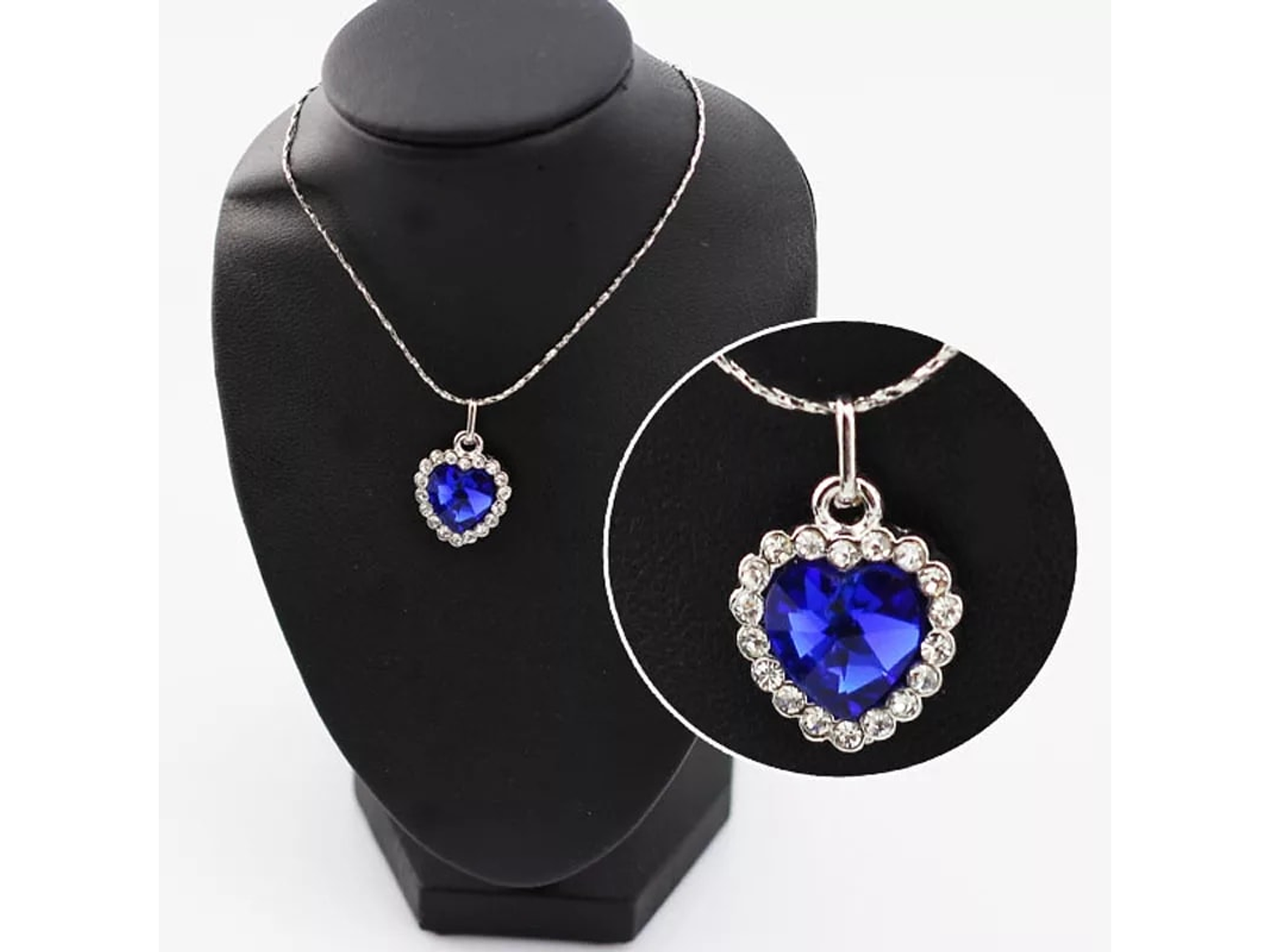 Conjunto Collar Aros Titanic Corazon Oceano 2