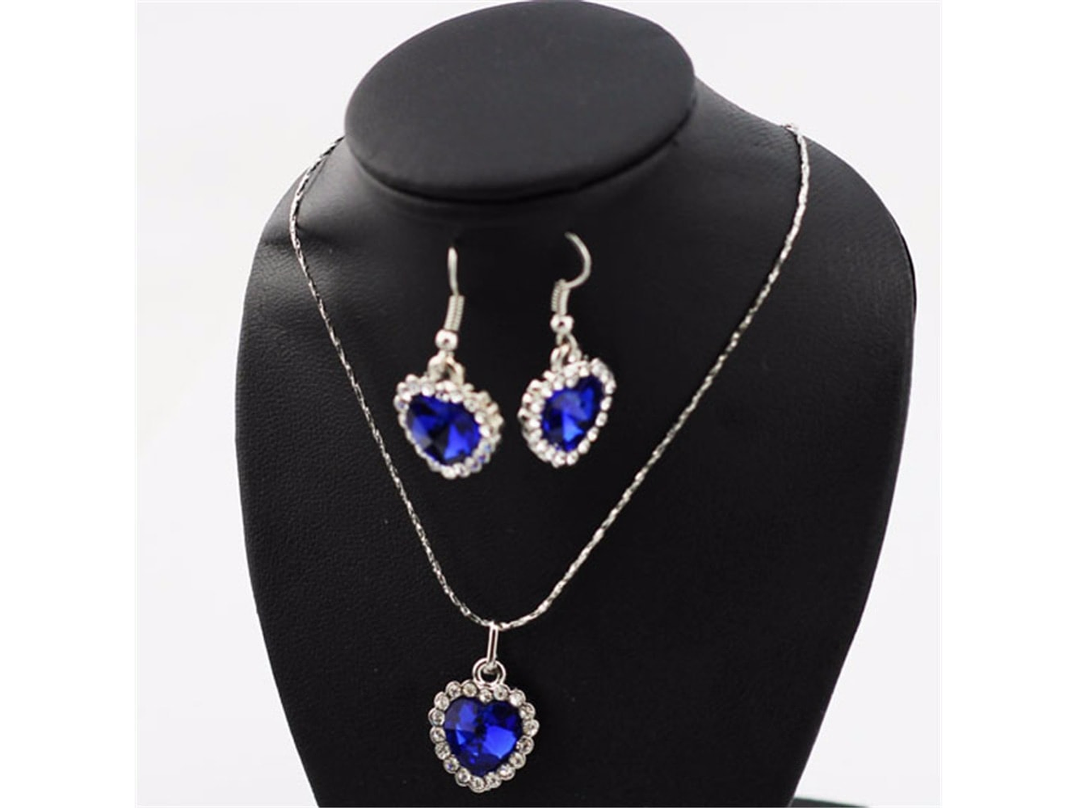 Conjunto Collar Aros Titanic Corazon Oceano 4