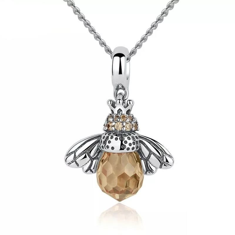 Collar Plata 925 Abeja con Circon