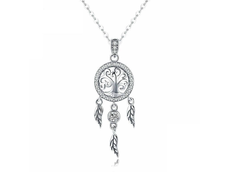 Collar Plata 925 Arbol Atrapa Sueños 1