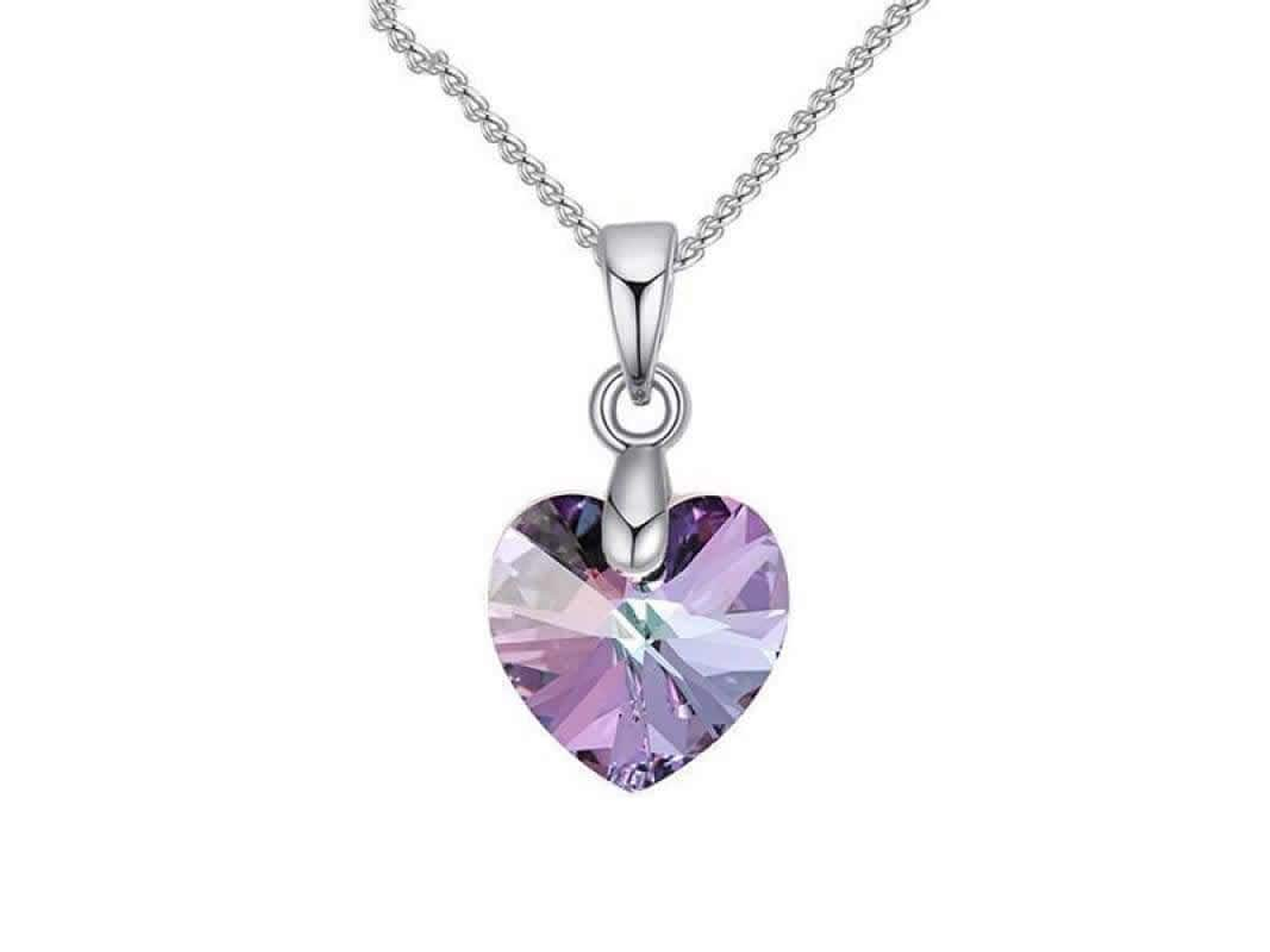 Collar Colgante Cristal Lila VL Plateado 1