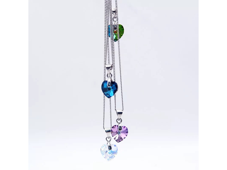 Collar Colgante Cristal Lila VL Plateado 5