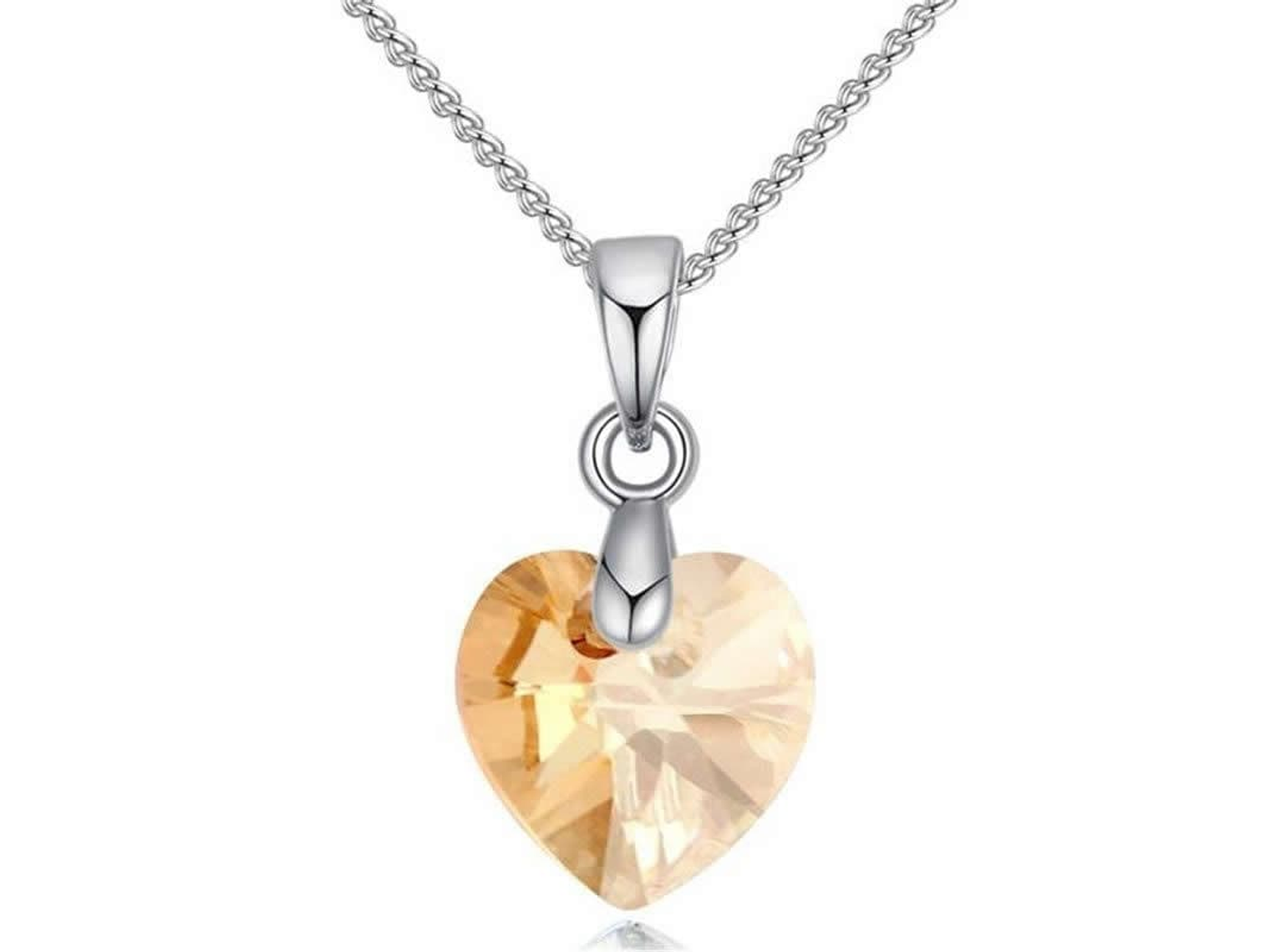 Collar Colgante Cristal Amarillo Plateado 1