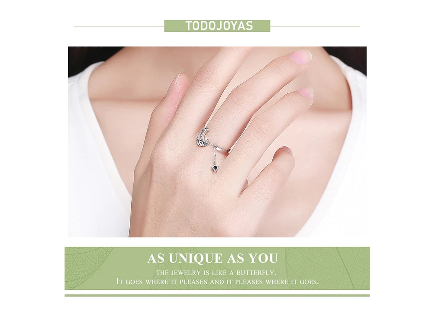 Anillo Plata 925 Luna y Estrella 2