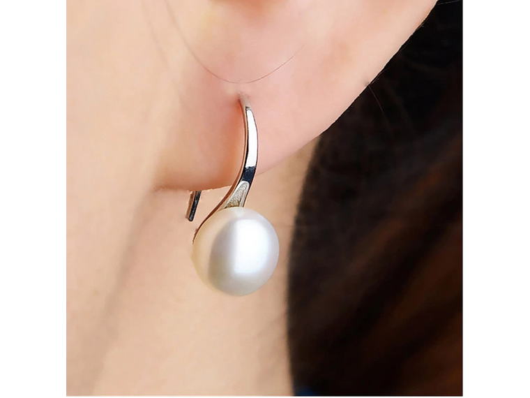 Aros Plata 925 Perla Blanca 3
