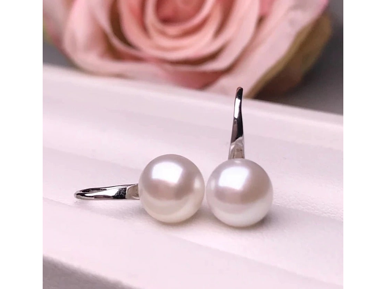 Aros Plata 925 Perla Blanca 4