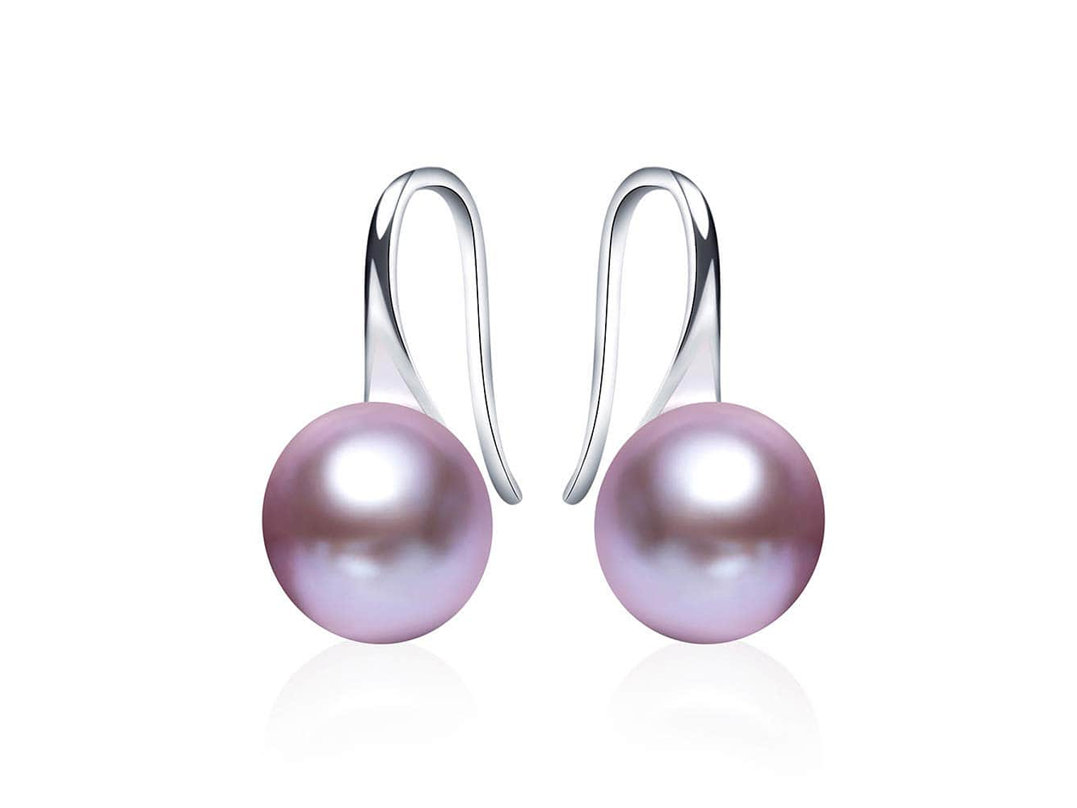 Aros Plata 925 Perla Morado 1