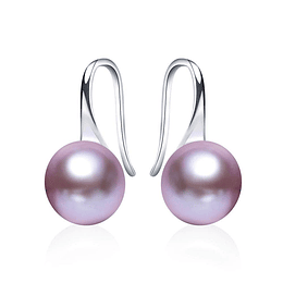 Aros Plata 925 Perla Morado