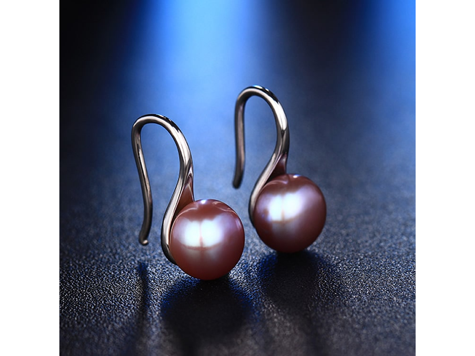 Aros Plata 925 Perla Morado 3