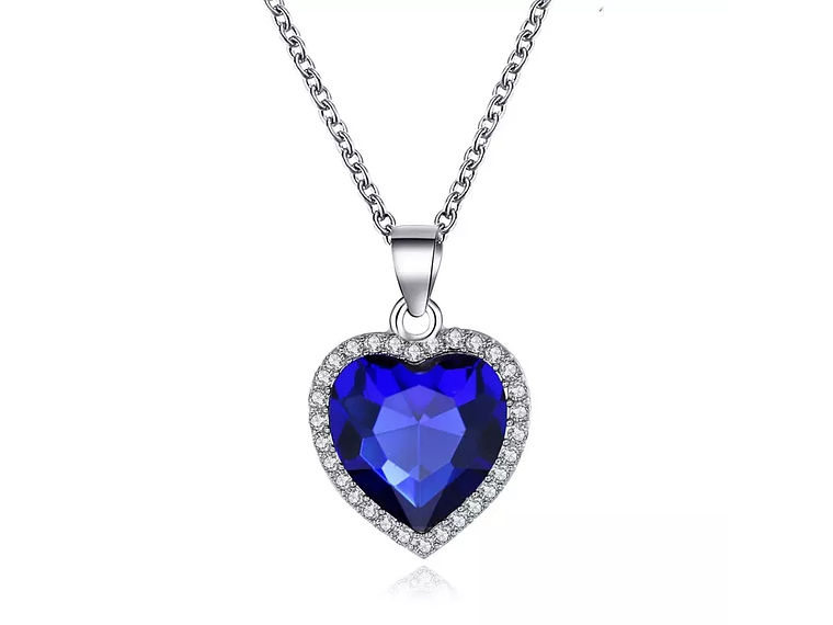 Collar Colgante Titanic Corazon del Oceano Azul 1