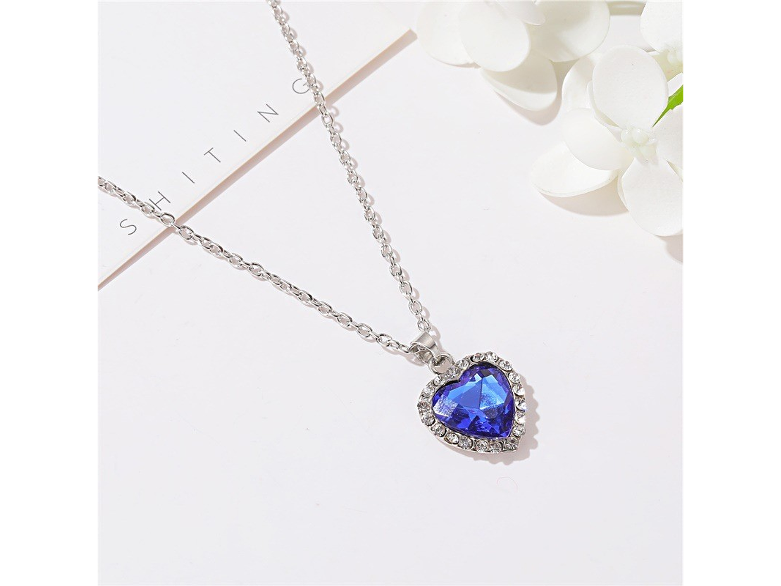 Collar Colgante Titanic Corazon del Oceano Azul 4