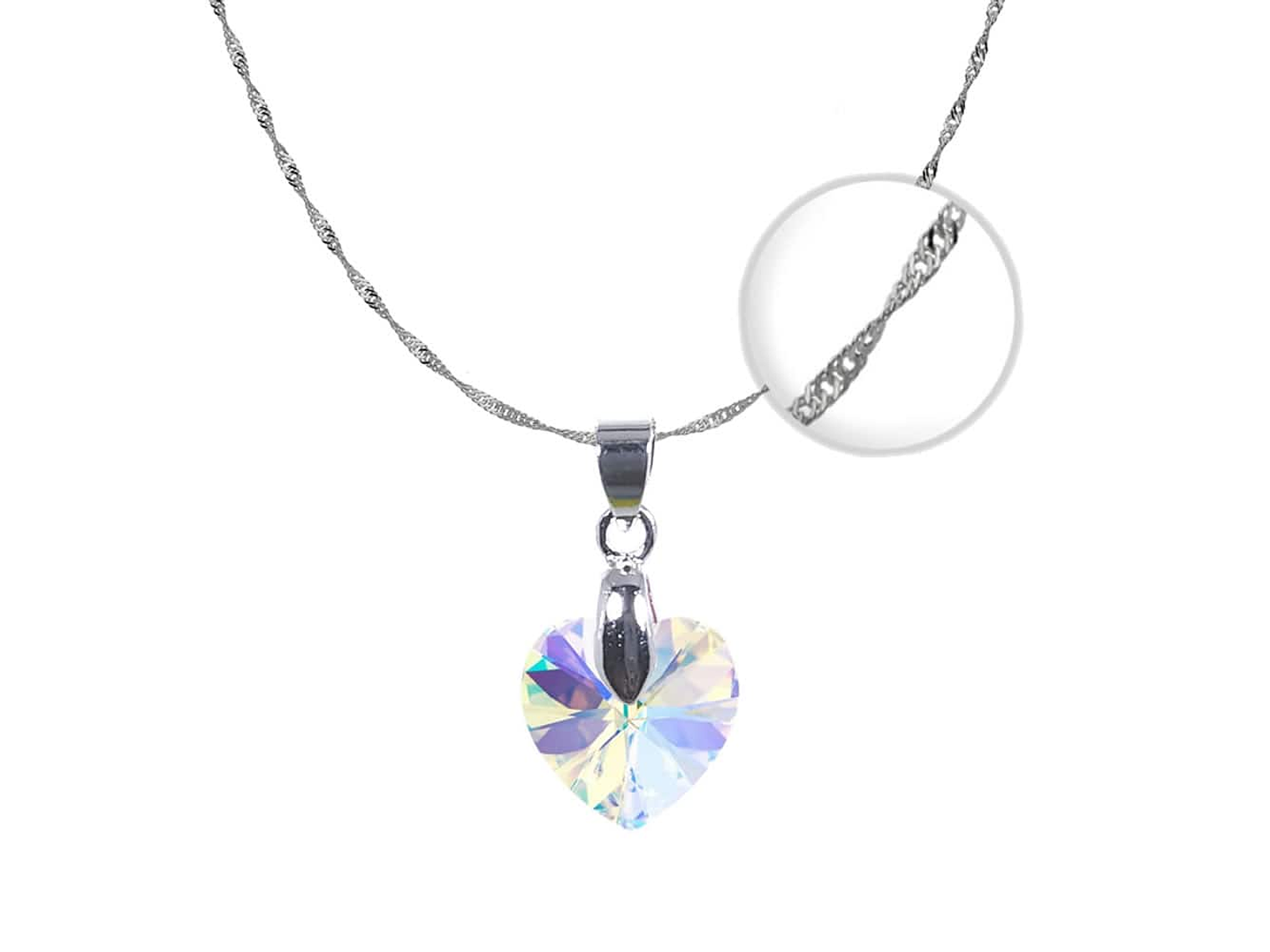 Collar Plata 925 Cristal 14mm Aurora Boreal  1