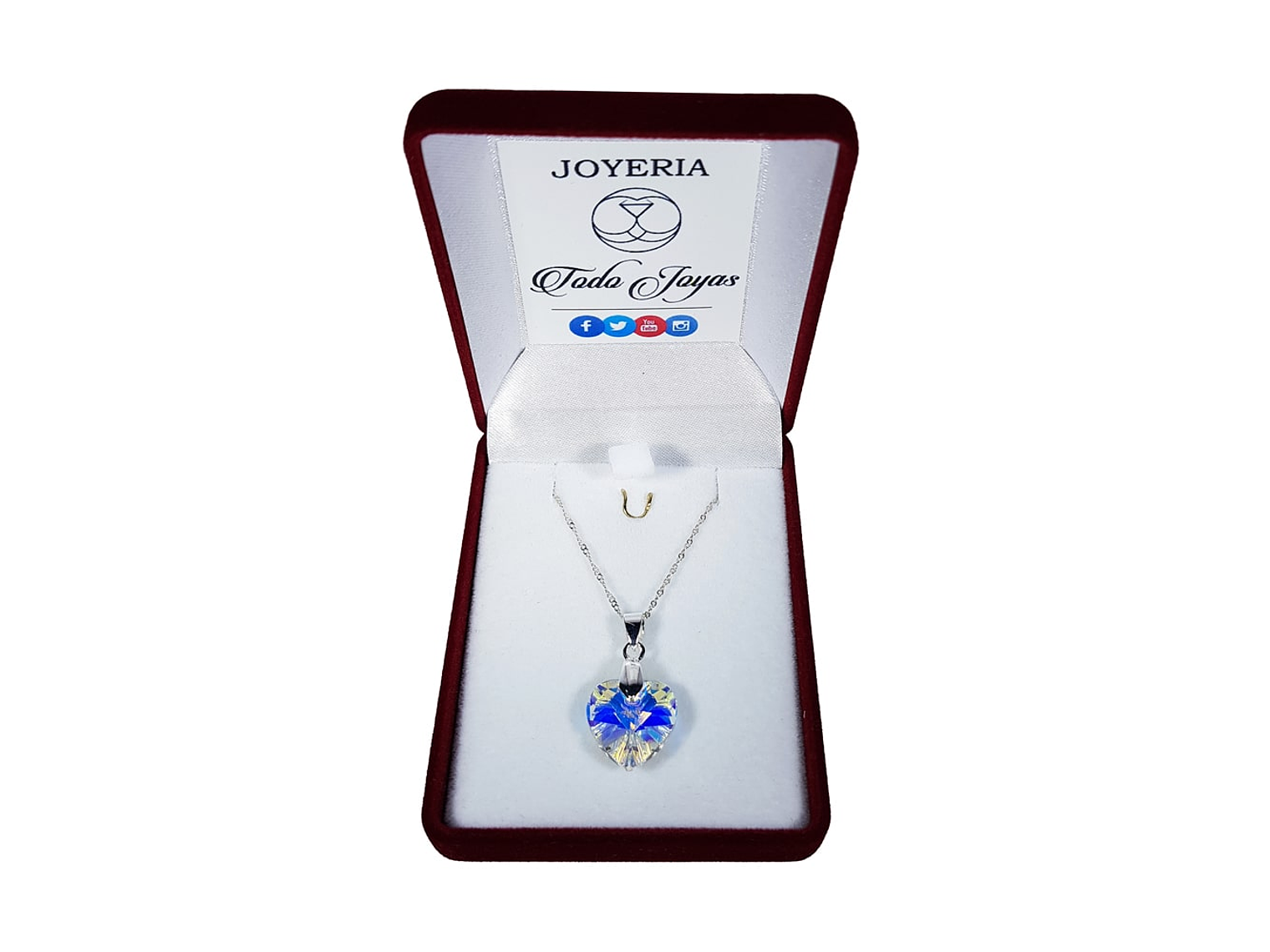 Collar Plata 925 Cristal 14mm Aurora Boreal  2