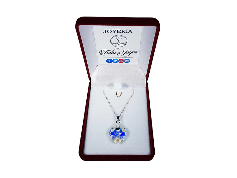 Collar Plata 925 Cristal 14mm Aurora Boreal  2